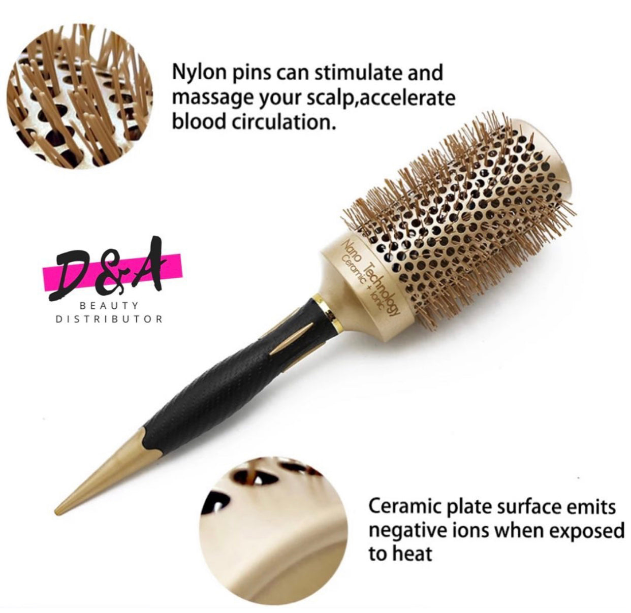 Nano Technology Brush Black/Gold (Nylon)