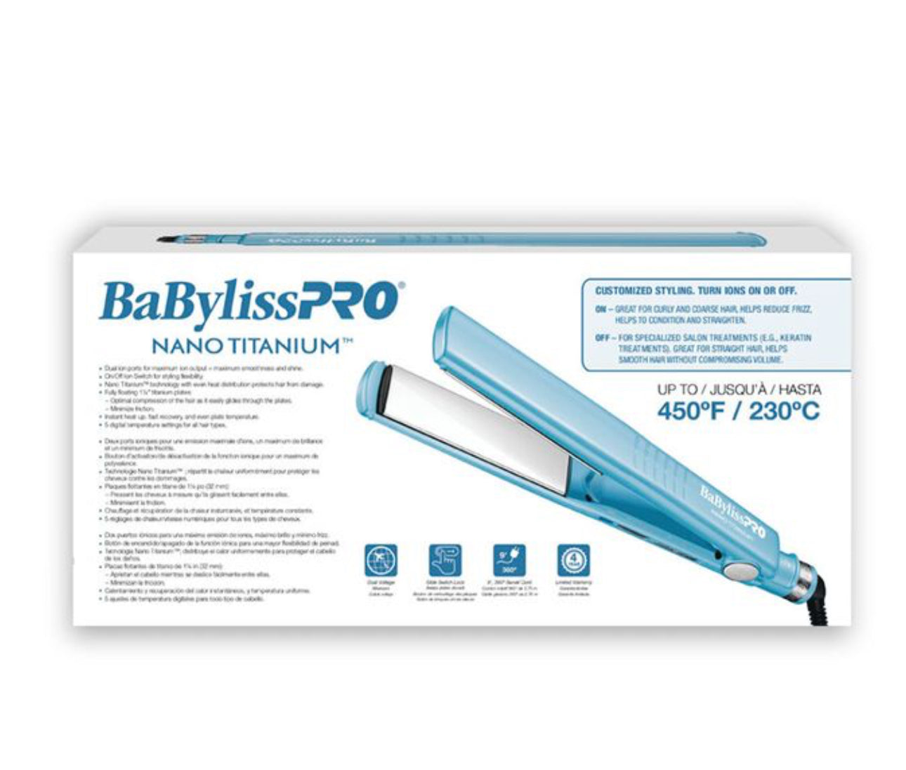 Baby Liss Nano Titanium 1.25 Inch Dual Ionic Flat Iron