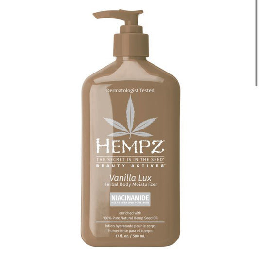 HEMPZ Vanilla Lux Herbal Body Moisturizer 17oz